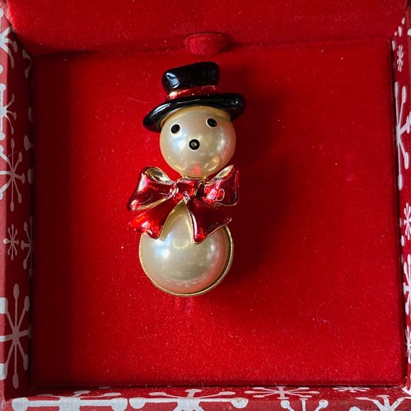 Merry and Bright Pearl Snowman Christmas Ornament - Picture 3 of 6